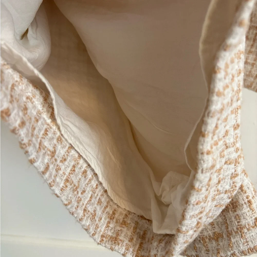 TCEC Black and White Tweed Puff-Sleeve Jumpsuit - Picture 9 of 12